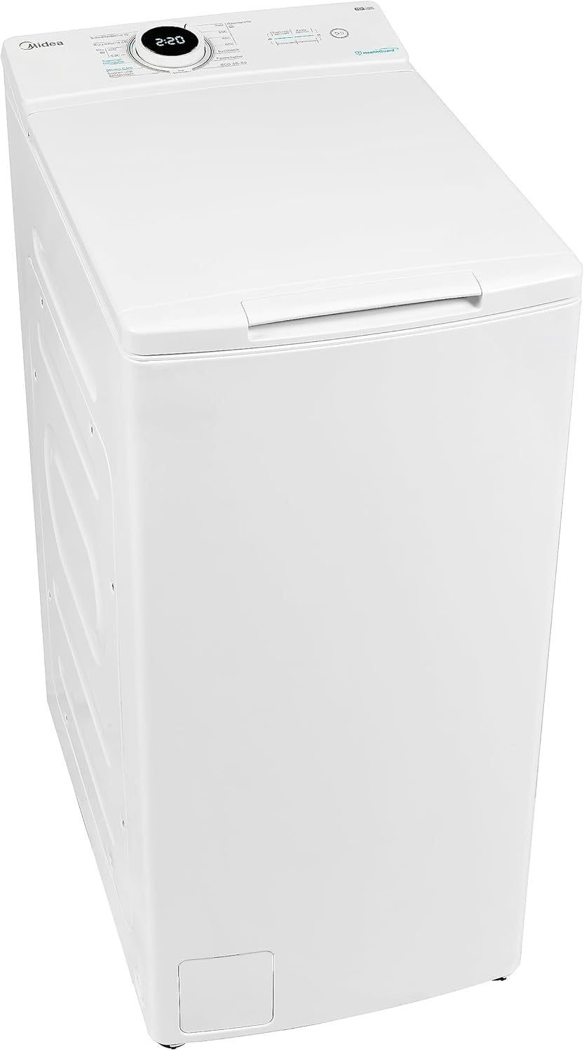 Midea Toplader Waschmaschine MF10ET70B / 7KG / A / 1200 U/min/BLDC Inverter Mortor/Dampffunktion/SoftOpener/XL Türöffnung/Kurz 15’&45′ / Mehrere Temperaturoptionen/AquaStop, Weiß