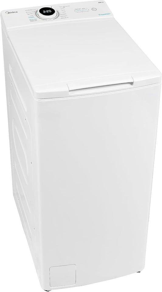 Midea Toplader Waschmaschine MF10ET70B / 7KG / A / 1200 U/min/BLDC Inverter Mortor/Dampffunktion/SoftOpener/XL Türöffnung/Kurz 15’&45′ / Mehrere Temperaturoptionen/AquaStop, Weiß
