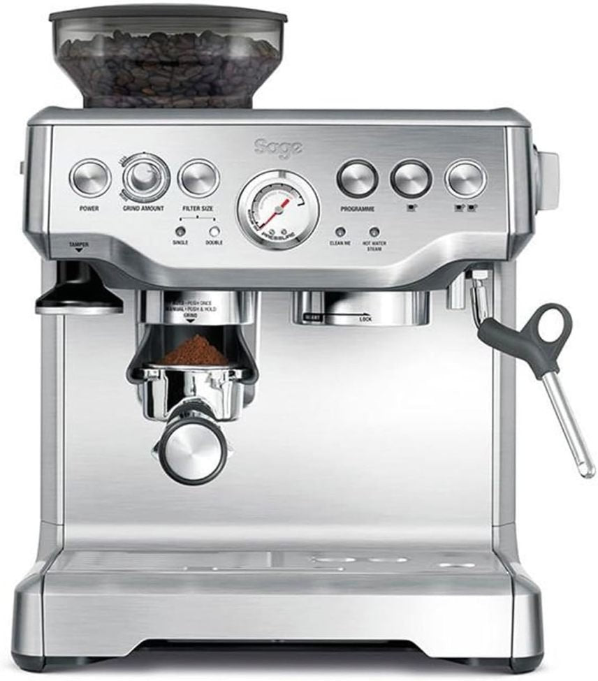 Sage – The Barista Express – Kaffeemaschine mit manuellem Milchaufschäumer & integriertem Mahlwerk – 16 Mahlgradeinstellungen, automatisches Mahlen, individueller Milchschaum – Schwarzer Trüffel 1