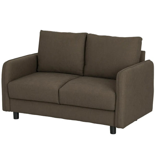 HOMCOM 2-Sitzer Sofa mit Stauraum Samtoptik, Braun