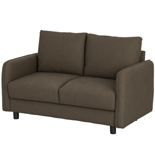 HOMCOM 2-Sitzer Sofa mit Stauraum Samtoptik, Braun