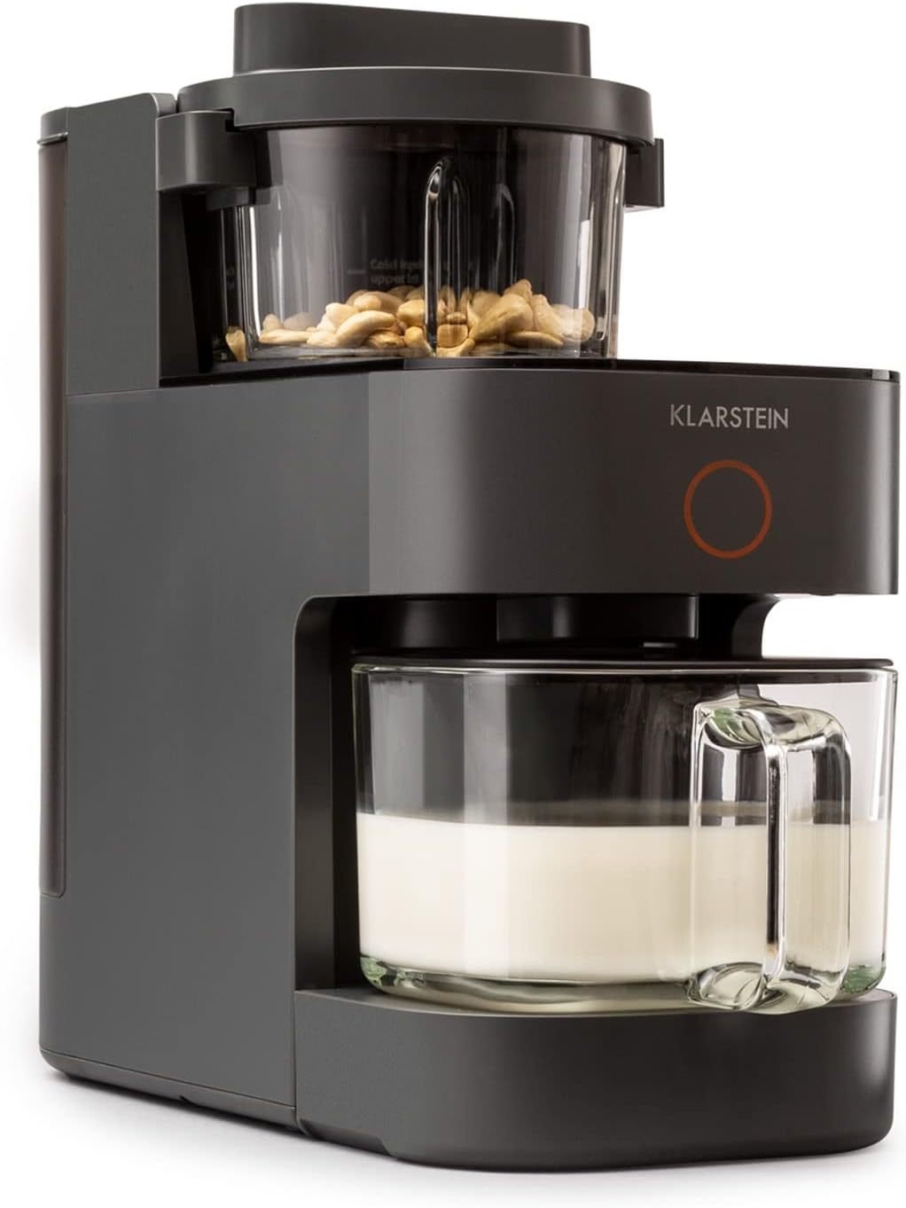 Klarstein Mixer, Standmixer mit 300 Motor- und 1250 Watt Heizleistung, Hochleistungsmixer für Pflanzenmilch Zubereitung, Smoothie Mixer mit 360° Heiztechnologie, 30.000 U/min, Touchscreen, Schwarz 1
