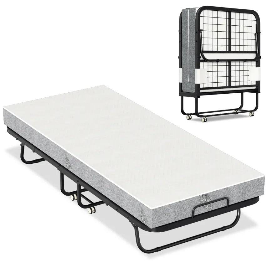Sonnewelt Klappbett 90x200cm mit 13cm Dicke und Rollen