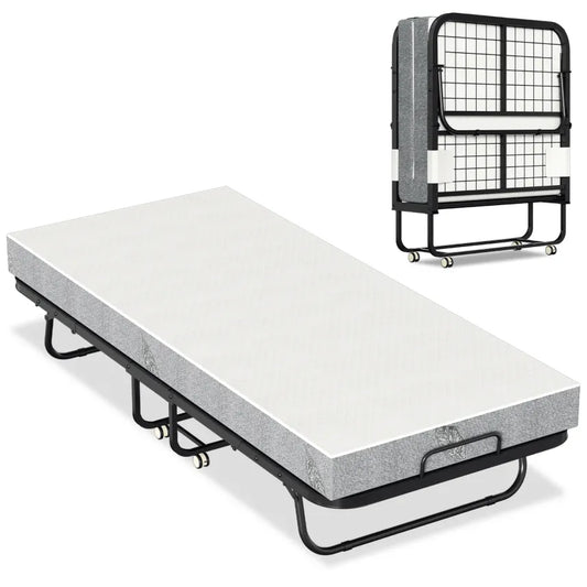 Sonnewelt Klappbett 90x200cm mit 13cm Dicke und Rollen