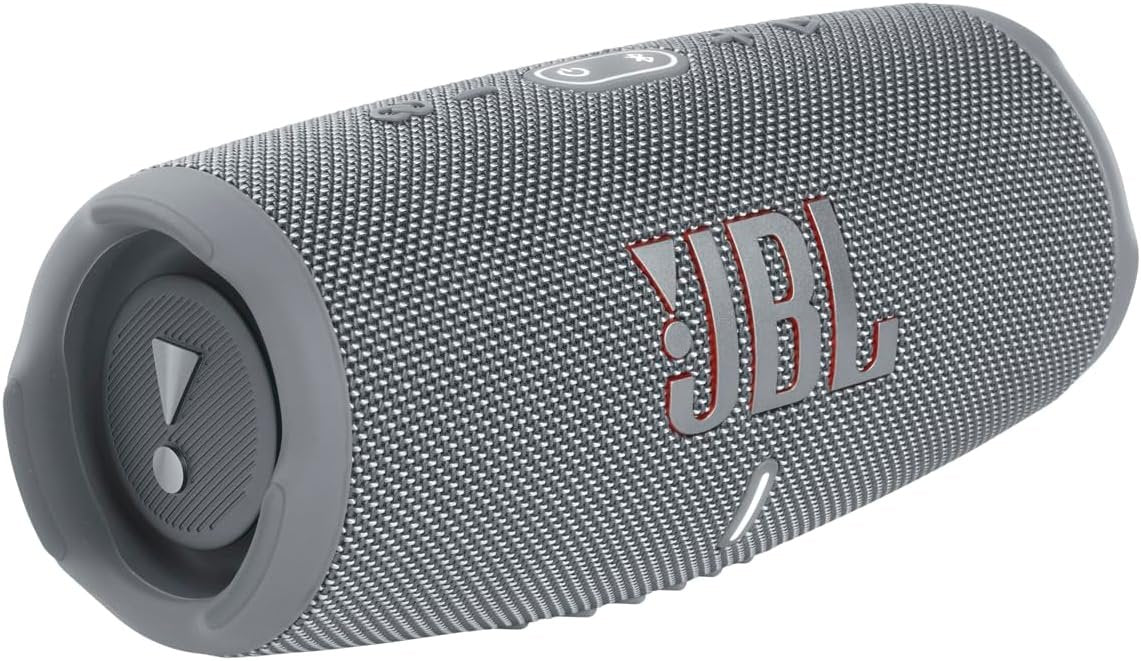 JBL Charge 5 Bluetooth-Lautsprecher in Schwarz – Wasserfeste, portable Boombox mit integrierter Powerbank – Eine Akku-Ladung für bis zu 20 Stunden