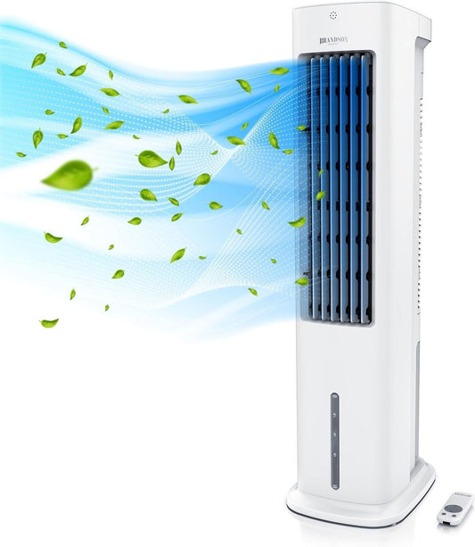 Brandson – Luftkühler mit Wasserkühlung 5 in 1 – Verdunstungskühler, Luftbefeuchter, Ventilator & Luftreiniger, mobile Klimaanlage ohne Abluftschlauch – Preisträger 2025 – leise – 5L Wassertank 1