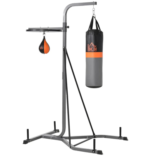 HOMCOM Boxsackständer 2-in-1 höhenverstellbar freistehend