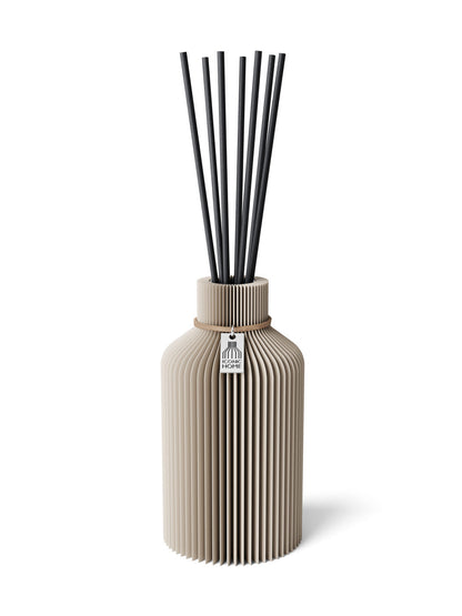 Duftvase Pure Cozy Greige 15 cm ICONIC HOME Naturfarbenes Band
