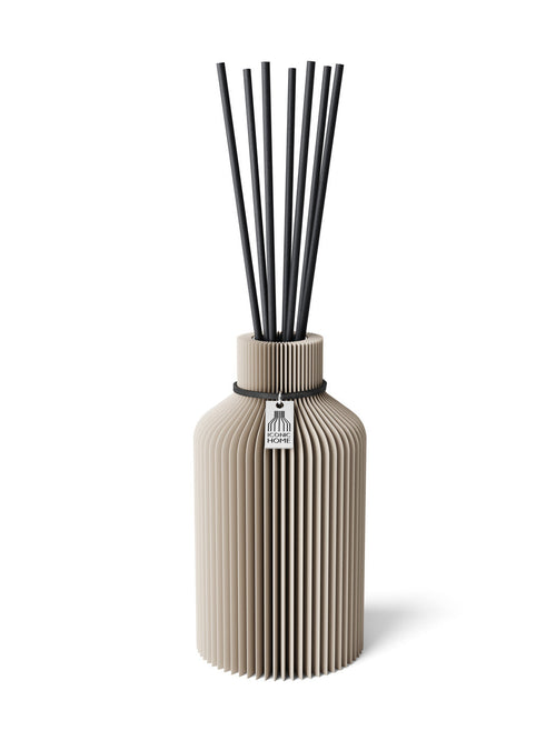 Duftvase Pure Cozy Greige 15 cm ICONIC HOME Schwarzes Band