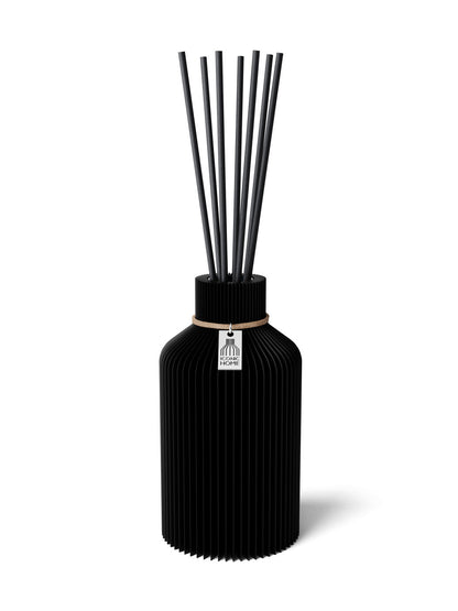 Duftvase Pure Deep Black 15 cm ICONIC HOME Naturfarbenes Band