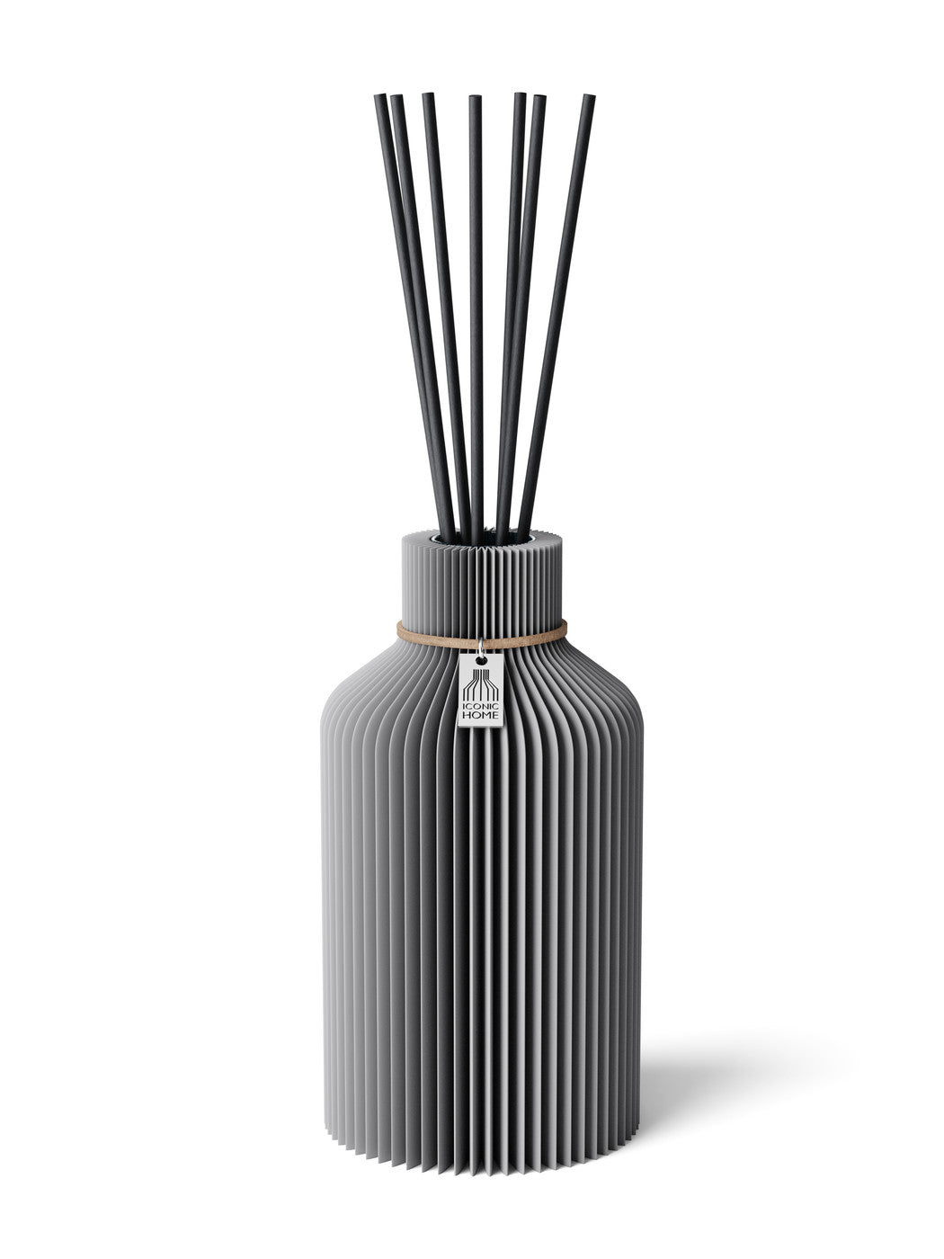 Duftvase Pure Dreamy Gray 17,5 cm ICONIC HOME Naturfarbenes Band