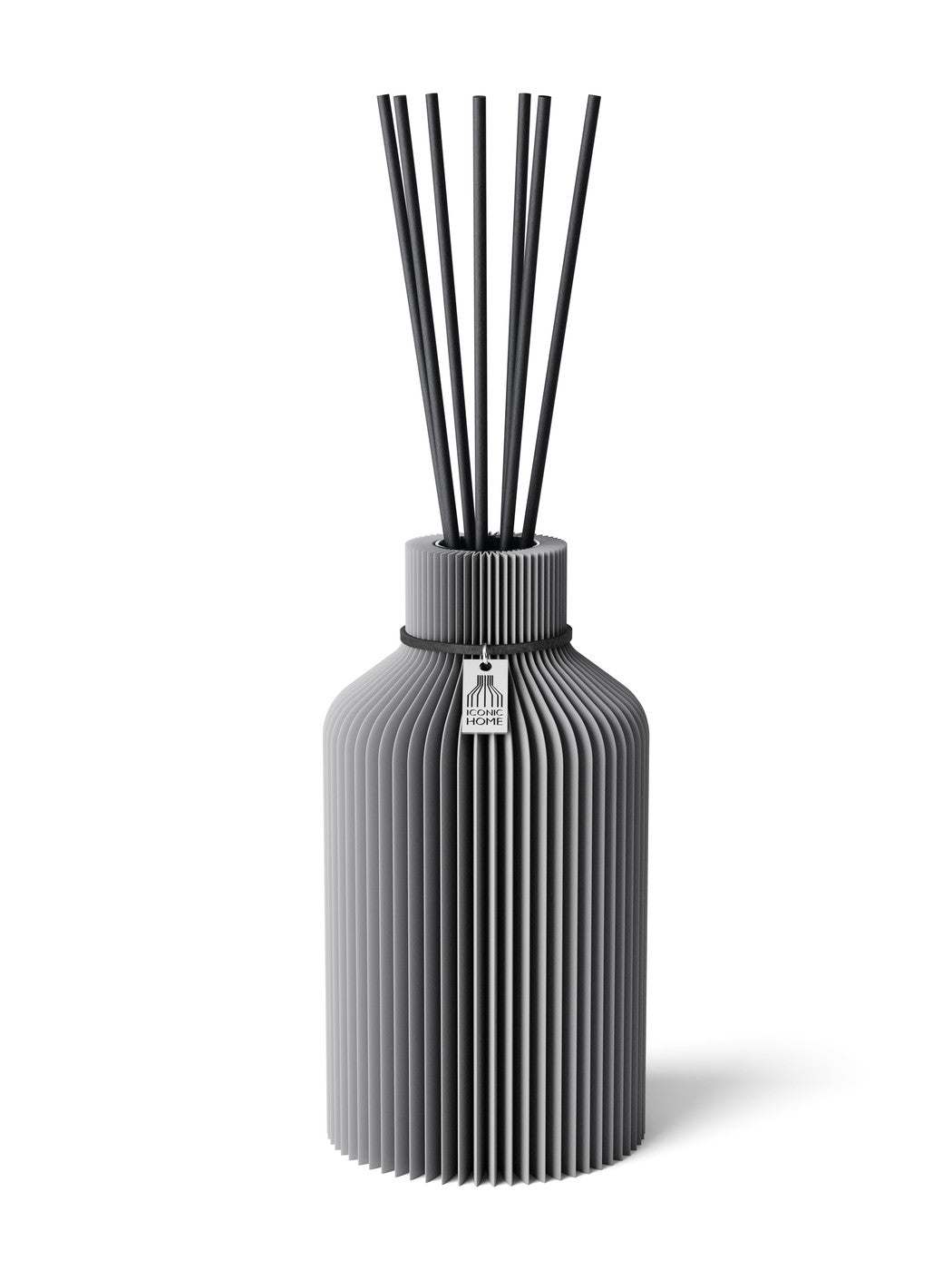 Duftvase Pure Dreamy Gray 17,5 cm ICONIC HOME Schwarzes Band