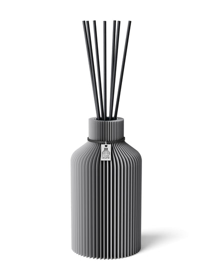 Duftvase Pure Dreamy Gray 17,5 cm ICONIC HOME Schwarzes Band