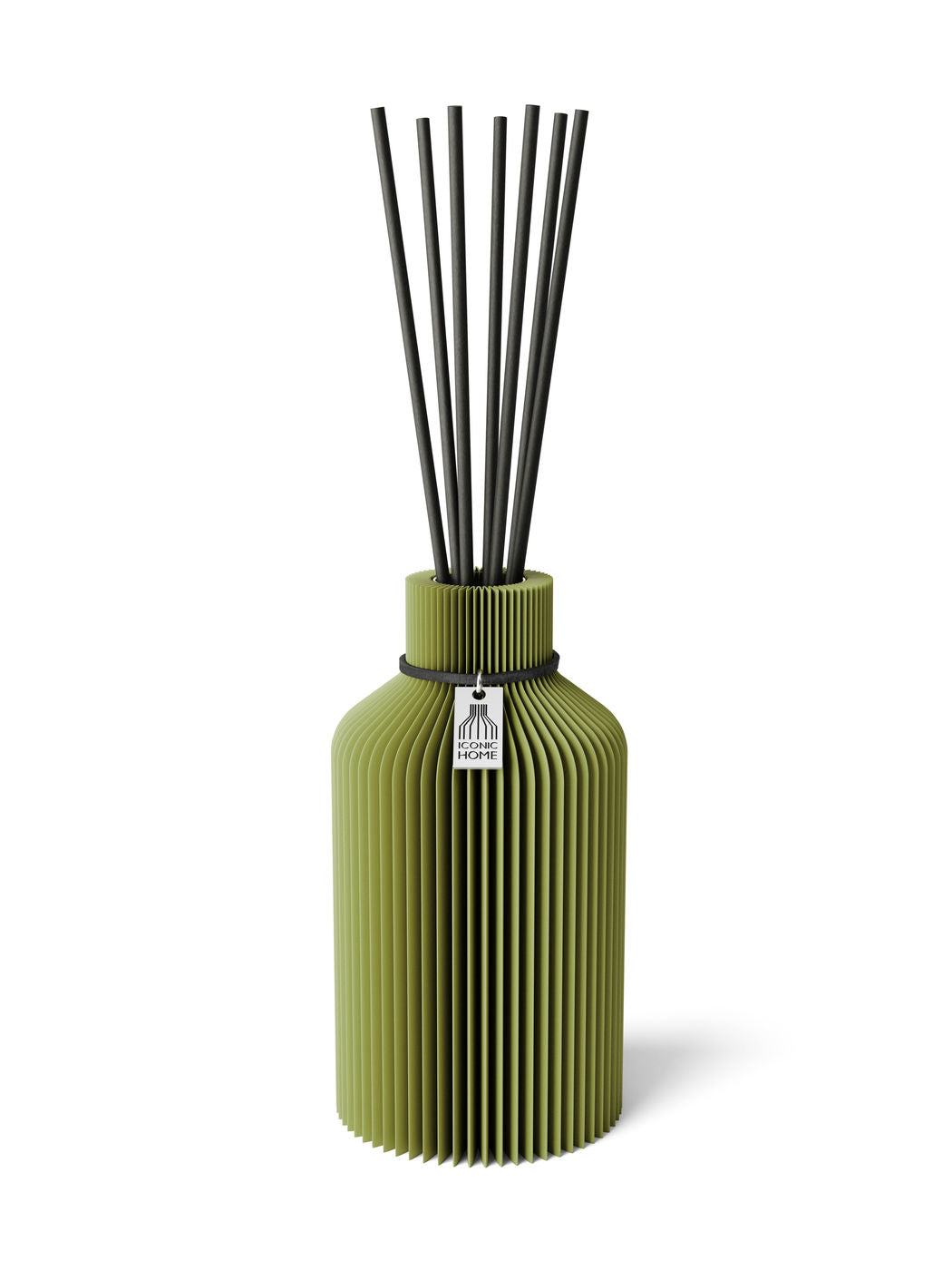 Duftvase Pure Matcha Green schwarzes Band 15 cm ICONIC HOME
