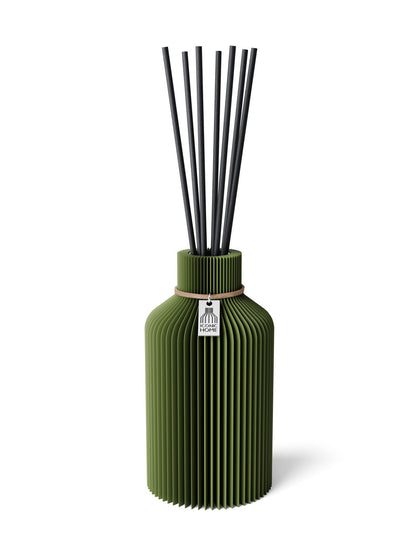 Duftvase Pure Moss Green 15 cm ICONIC HOME Naturfarbenes Band