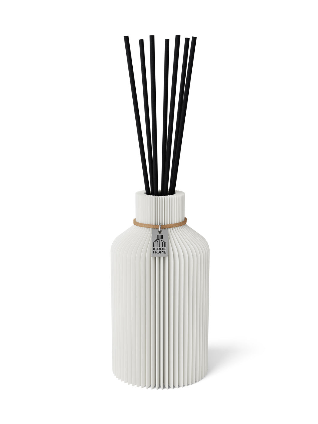 Duftvase Pure Pure White 15 cm ICONIC HOME Naturfarbenes Band