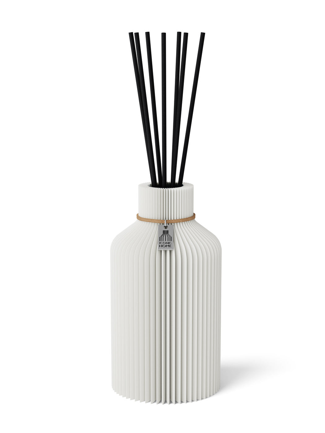 Duftvase Pure Pure White 17,5 cm ICONIC HOME Naturfarbenes Band