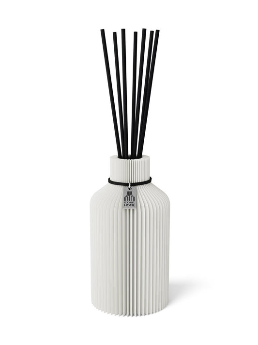 Duftvase Pure Pure White 15 cm ICONIC HOME Schwarzes Band