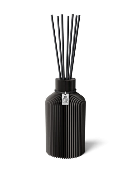 Duftvase Pure Stormy Gray 15 cm ICONIC HOME Schwarzes Band
