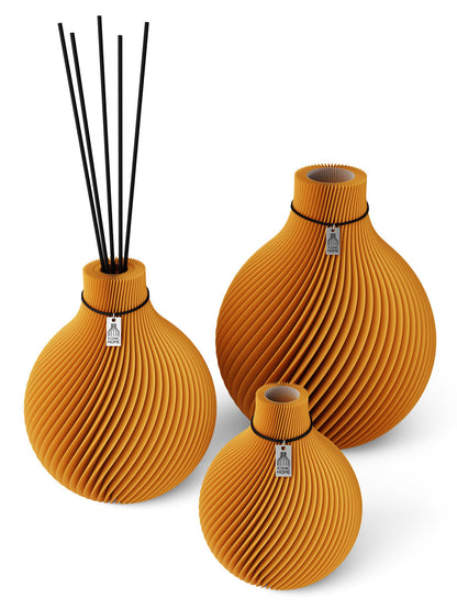 Duftvase Sphere 26 cm schwarzes Band 3er Set Golden Sunrise ICONIC HOME