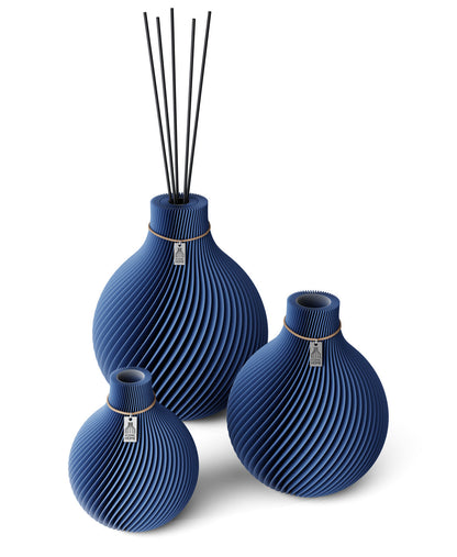 Duftvase Sphere 32 cm Naturfarbenes Band 3 Vasen Sea Blue ICONIC HOME