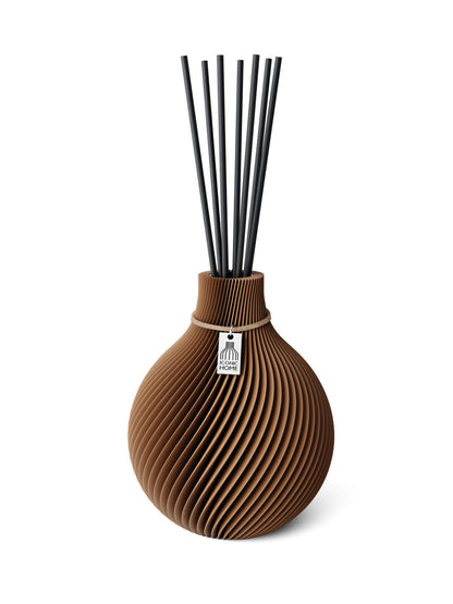 Duftvase Sphere Choco Brown 15 cm ICONIC HOME Naturfarbenes Band