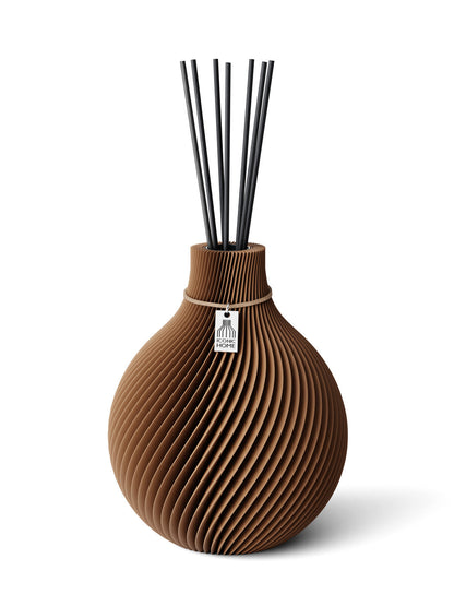 Duftvase Sphere Choco Brown 20 cm ICONIC HOME Naturfarbenes Band