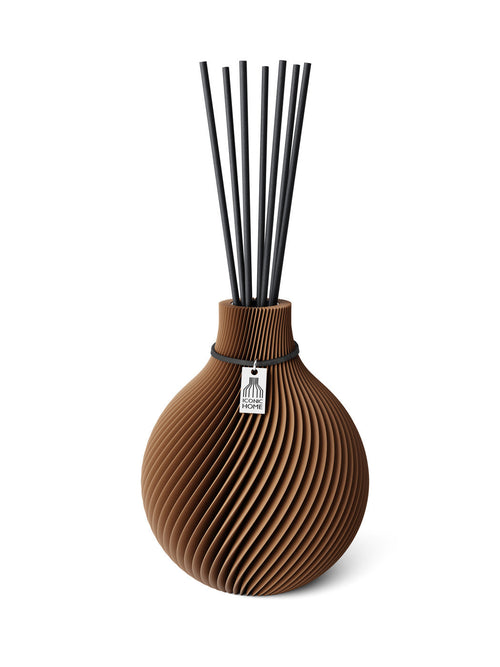 Duftvase Sphere Choco Brown 15 cm ICONIC HOME Schwarzes Band