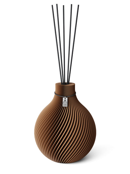 Duftvase Sphere Choco Brown 26 cm ICONIC HOME Schwarzes Band