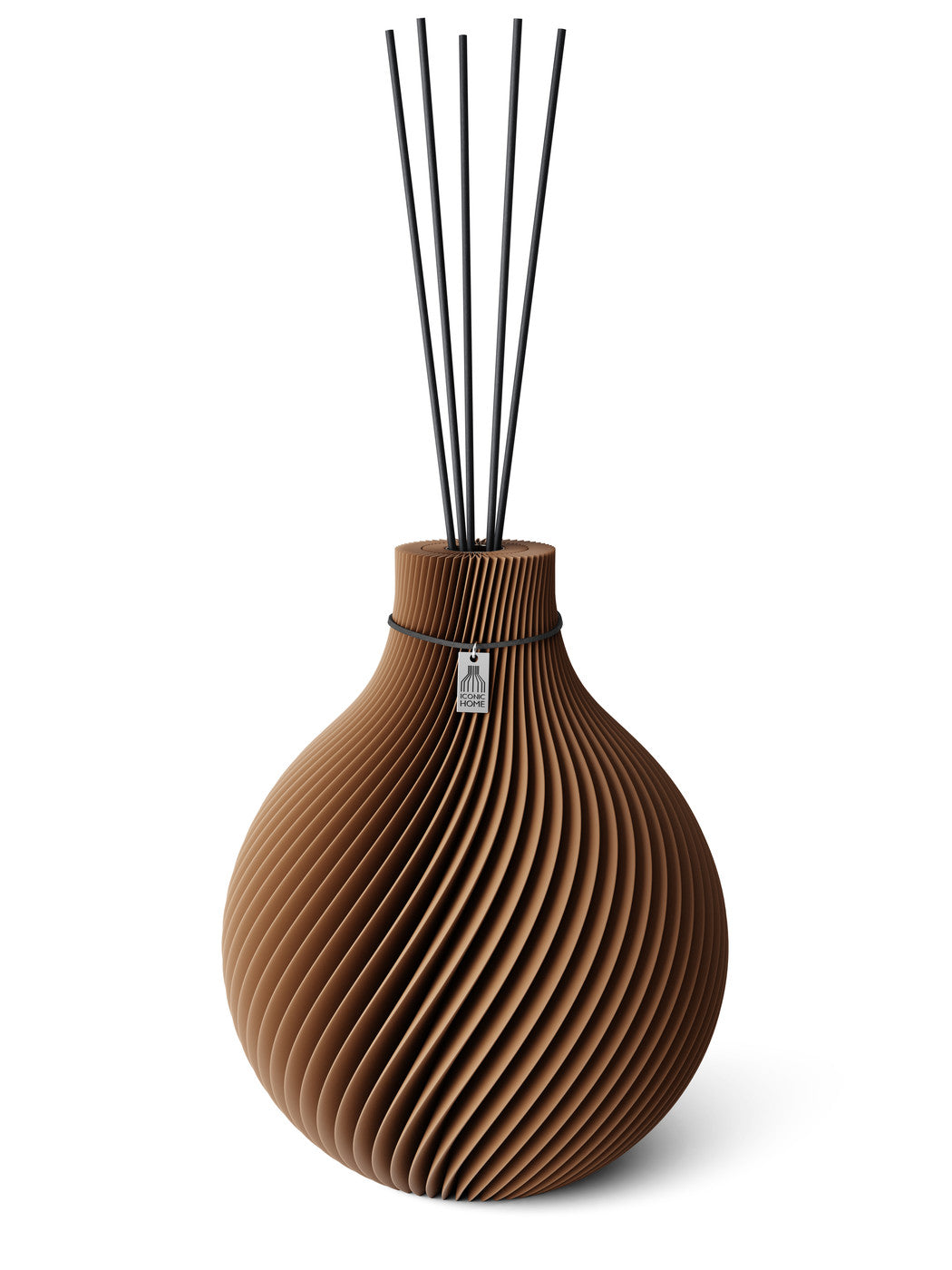 Duftvase Sphere Choco Brown 32 cm ICONIC HOME Schwarzes Band
