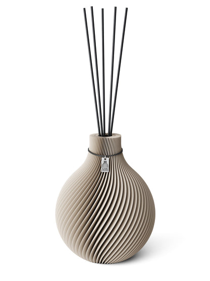 Duftvase Sphere Cozy Greige 26 cm ICONIC HOME Schwarzes Band