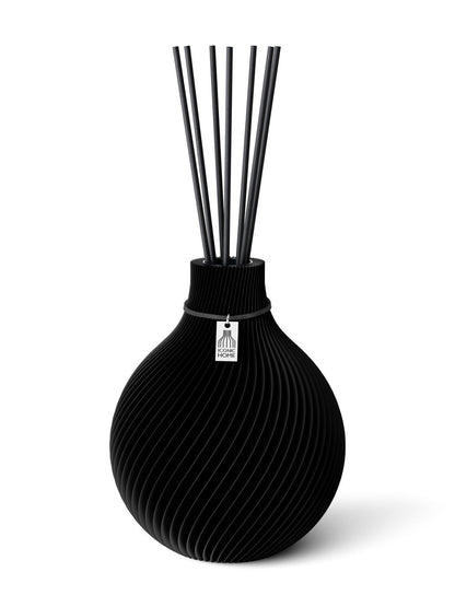 Duftvase Sphere Deep Black 17,5 cm ICONIC HOME Schwarzes Band