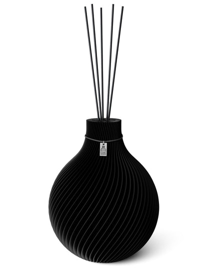 Duftvase Sphere Deep Black 32 cm ICONIC HOME Schwarzes Band
