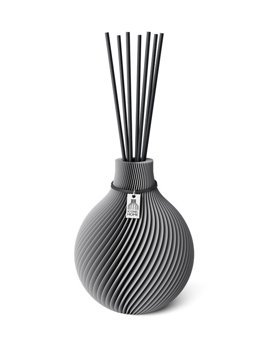 Duftvase Sphere Dreamy Gray 15 cm ICONIC HOME Schwarzes Band