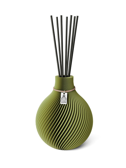 Duftvase Sphere Matcha Green naturfarbenes Band 15 cm ICONIC HOME