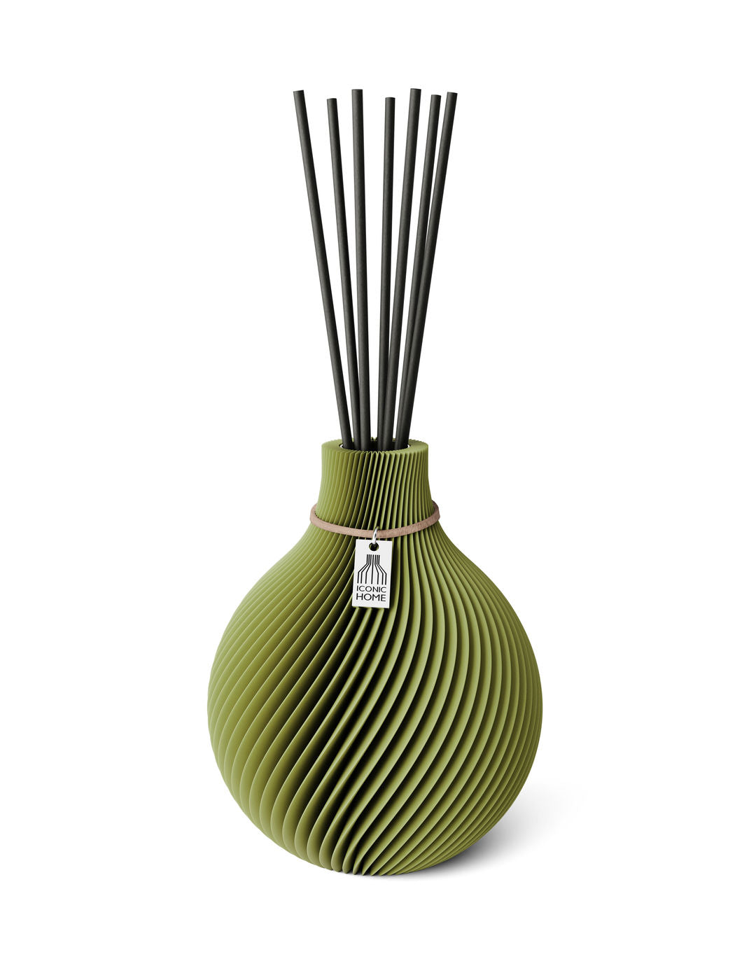 Duftvase Sphere Matcha Green naturfarbenes Band 15 cm ICONIC HOME