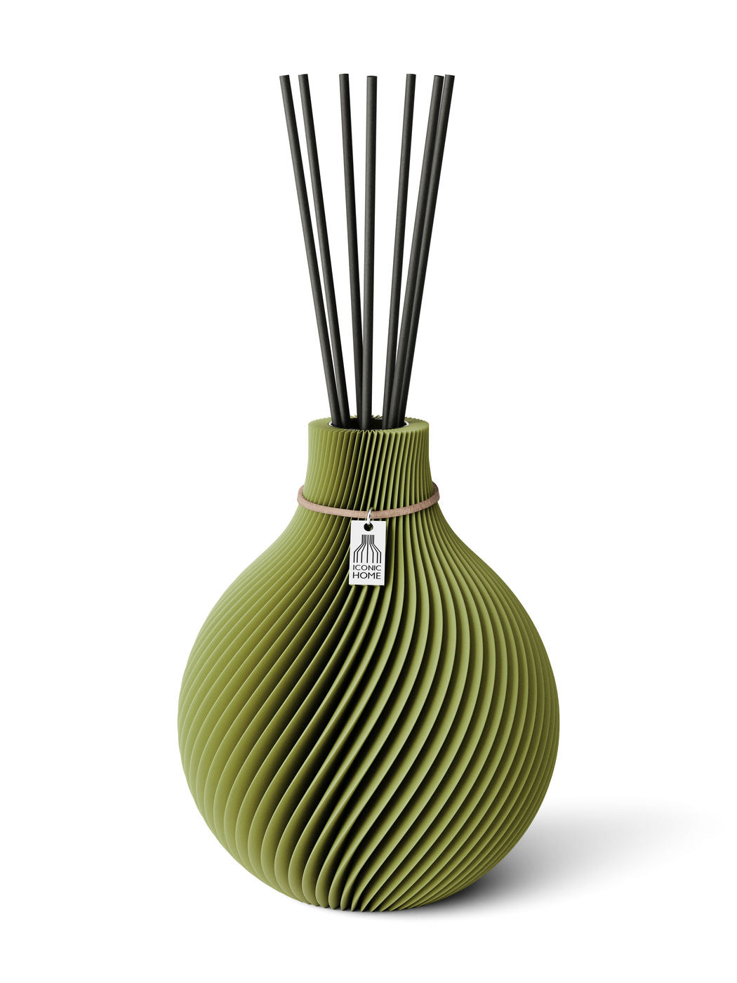 Duftvase Sphere Matcha Green naturfarbenes Band 17,5 cm ICONIC HOME
