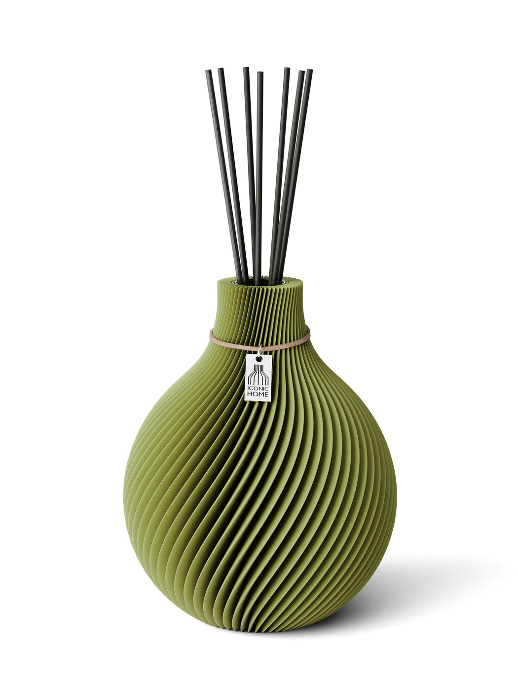 Duftvase Sphere Matcha Green naturfarbenes Band 20 cm ICONIC HOME