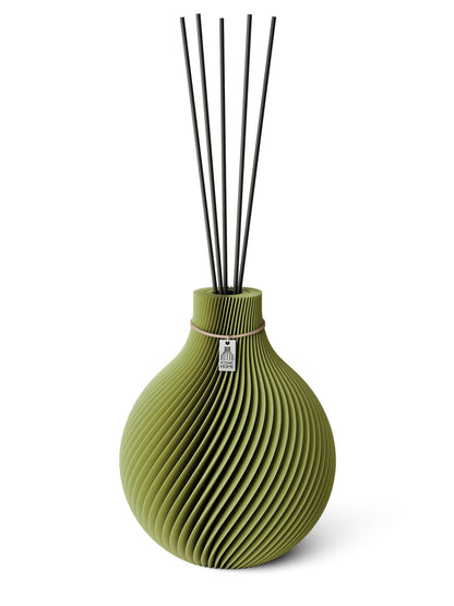 Duftvase Sphere Matcha Green naturfarbenes Band 26 cm ICONIC HOME