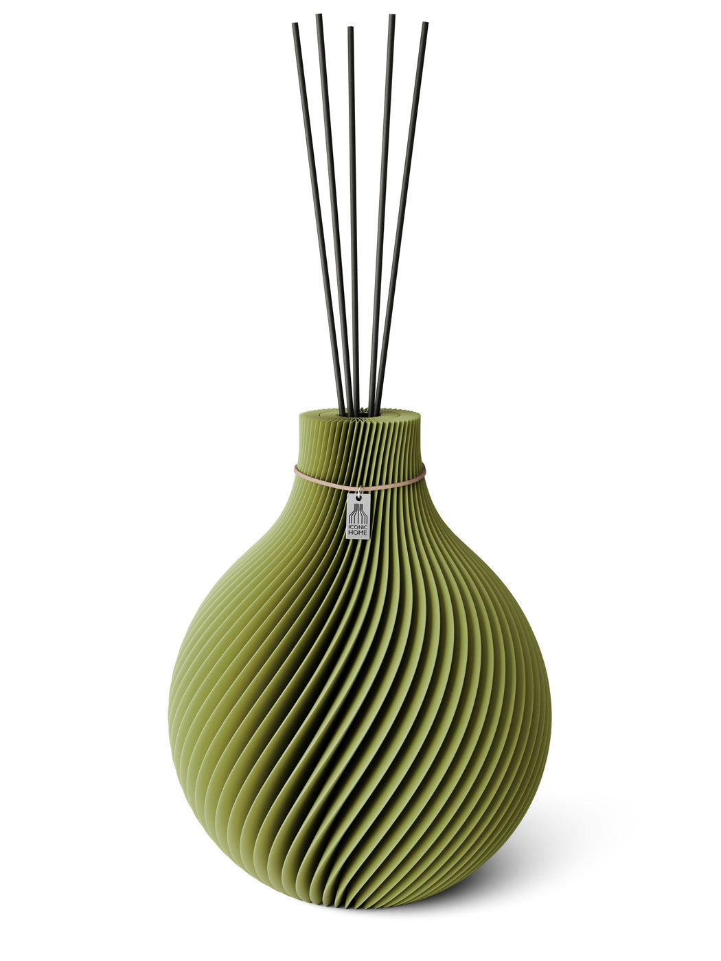 Duftvase Sphere Matcha Green naturfarbenes Band 32 cm ICONIC HOME