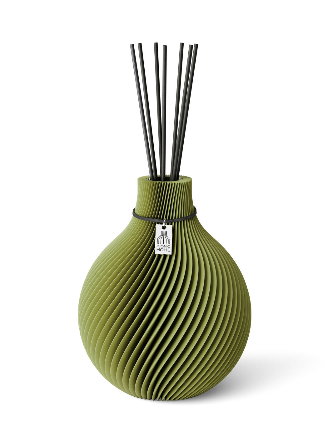 Duftvase Sphere Matcha Green schwarzes Band 20 cm ICONIC HOME