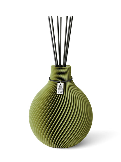 Duftvase Sphere Matcha Green schwarzes Band 20 cm ICONIC HOME