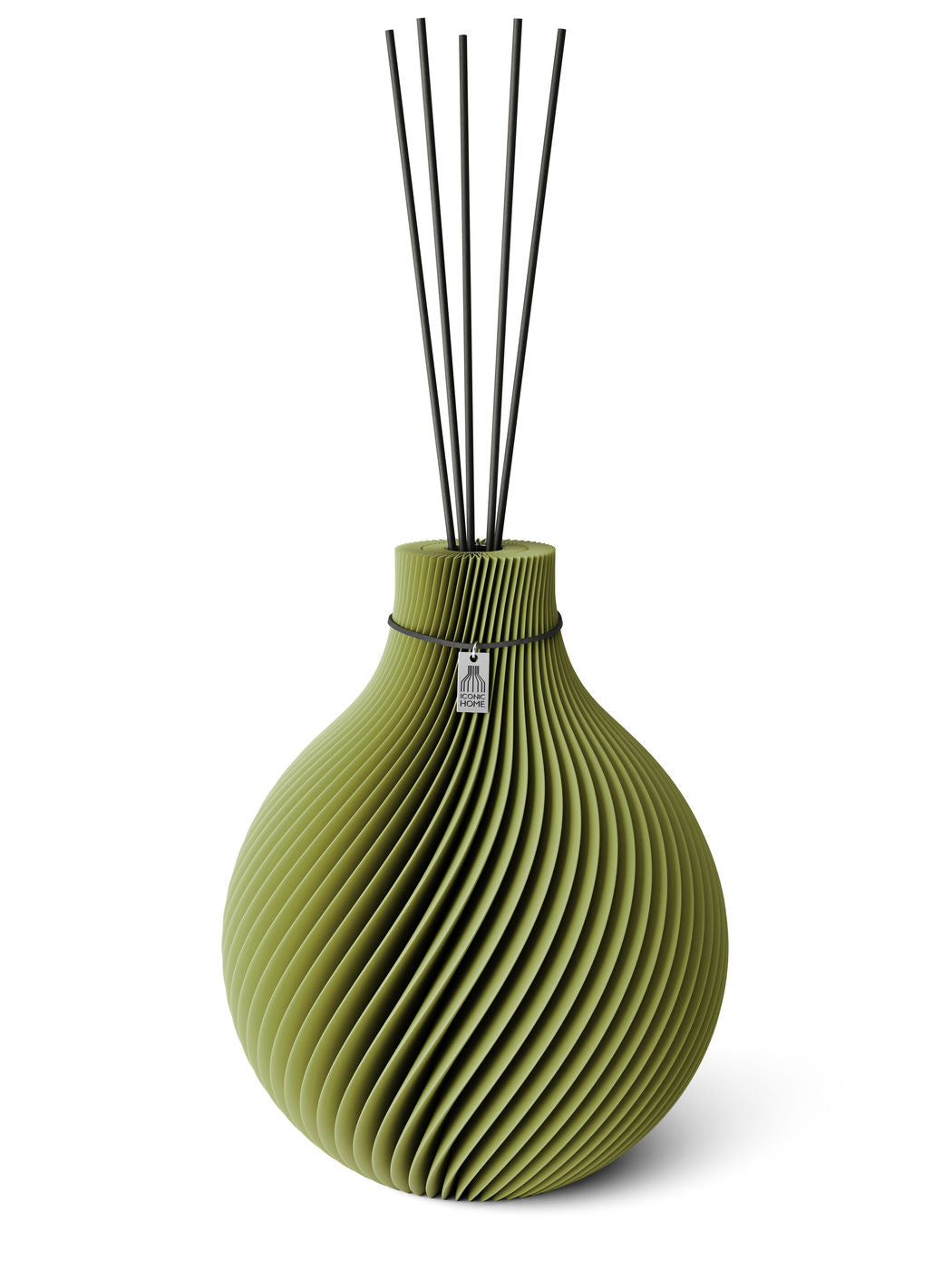 Duftvase Sphere Matcha Green schwarzes Band 32 cm ICONIC HOME