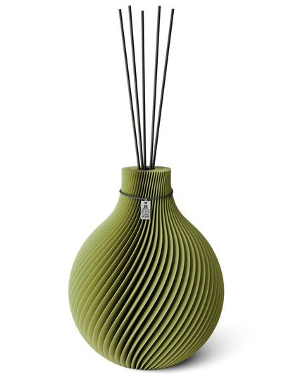 Duftvase Sphere Matcha Green schwarzes Band 32 cm ICONIC HOME