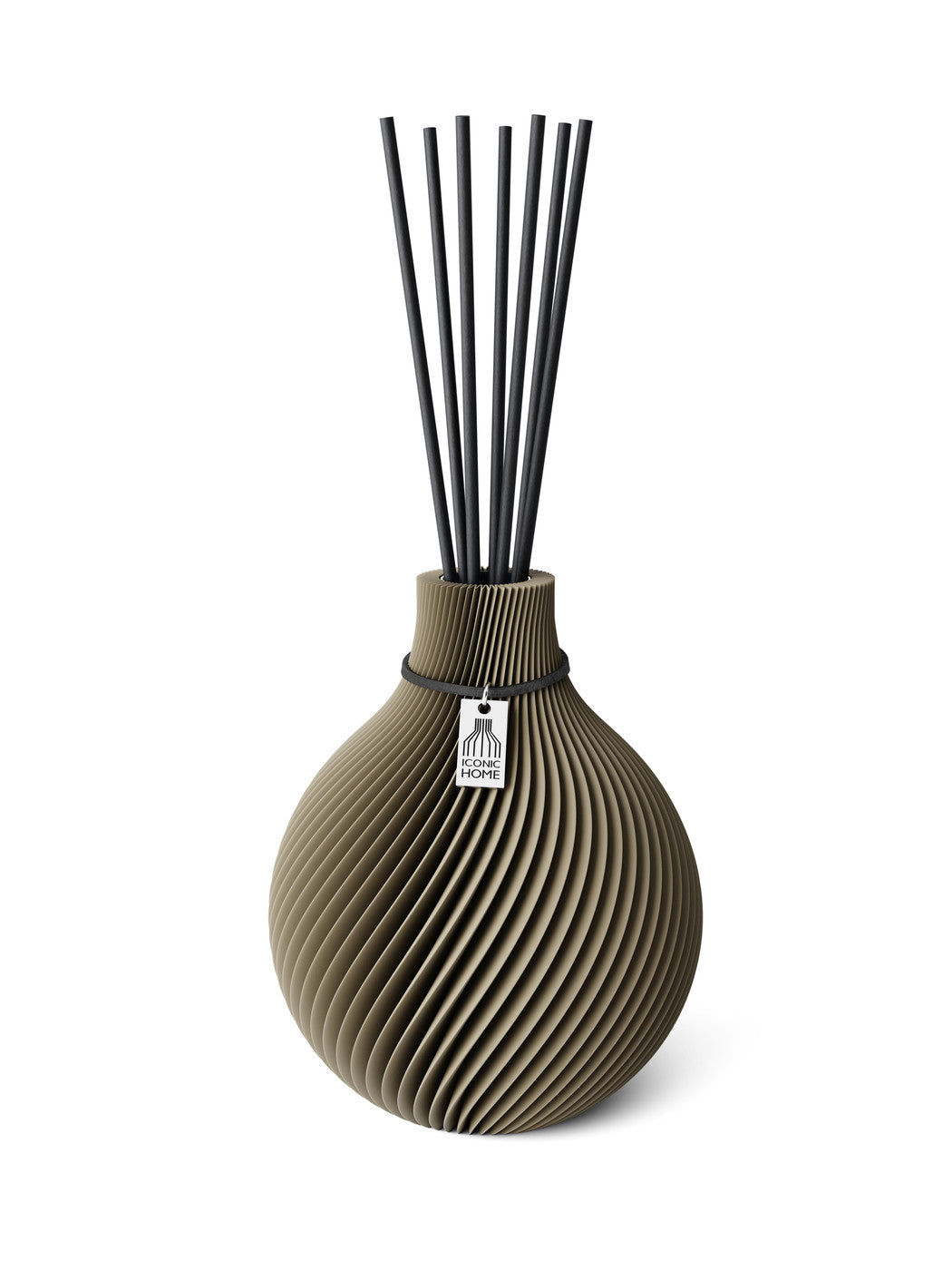 Duftvase Sphere Mystic Mud 15 cm ICONIC HOME Schwarzes Band