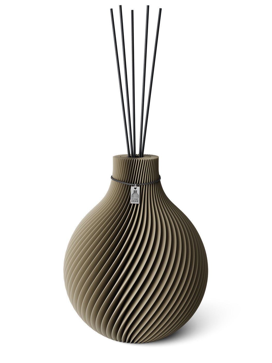 Duftvase Sphere Mystic Mud 32 cm ICONIC HOME Schwarzes Band