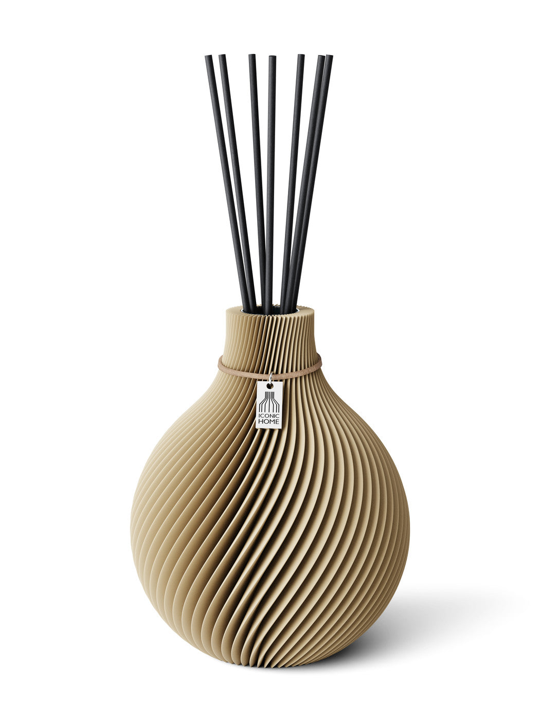 Duftvase Sphere Natural Oak 17,5 cm ICONIC HOME Naturfarbenes Band