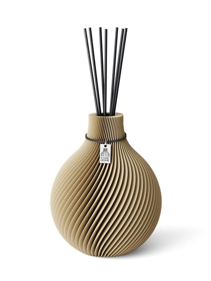 Duftvase Sphere Natural Oak 20 cm ICONIC HOME Schwarzes Band
