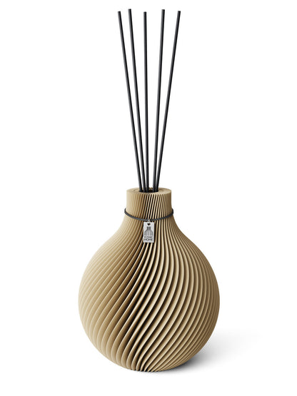 Duftvase Sphere Natural Oak 26 cm ICONIC HOME Schwarzes Band