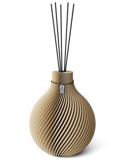 Duftvase Sphere Natural Oak 32 cm ICONIC HOME Schwarzes Band